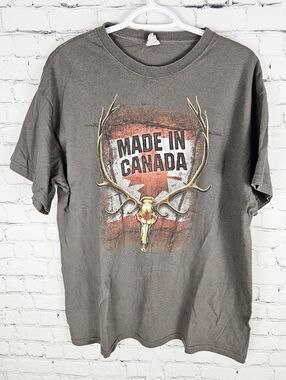 DELTA | "Made In Canada" Canada flag caribou skull barbed wire short sleeve tee